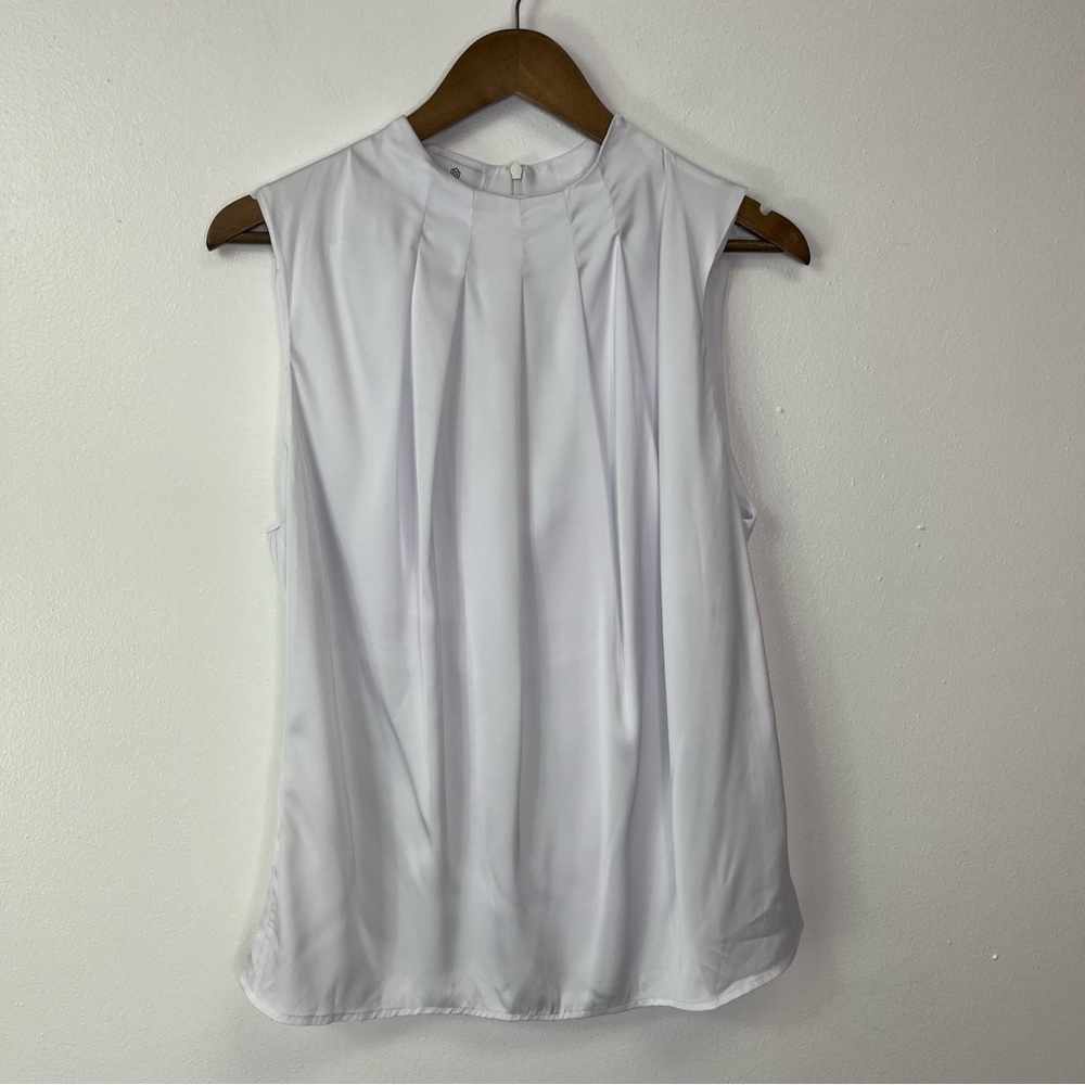 Chloe Kristyn Wilson Poplin High Neck Blouse‎ White Size S